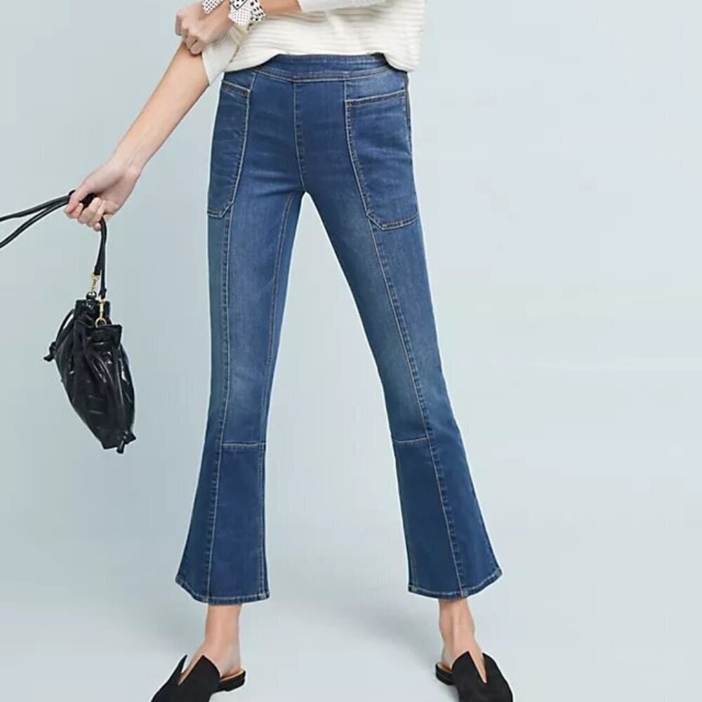 Anthropologie Pilcro Dark Wash Minimalist High Rise Bootcut Jeans